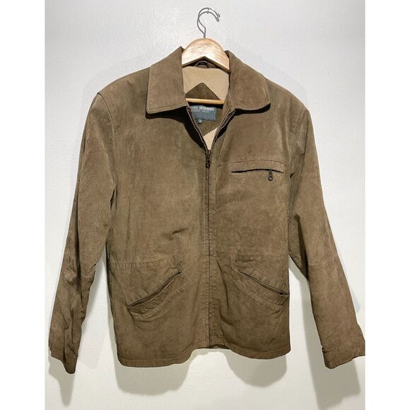 Second Image barn coat leather suede jacket urban workwear brown winter men M - Picture 1 of 8